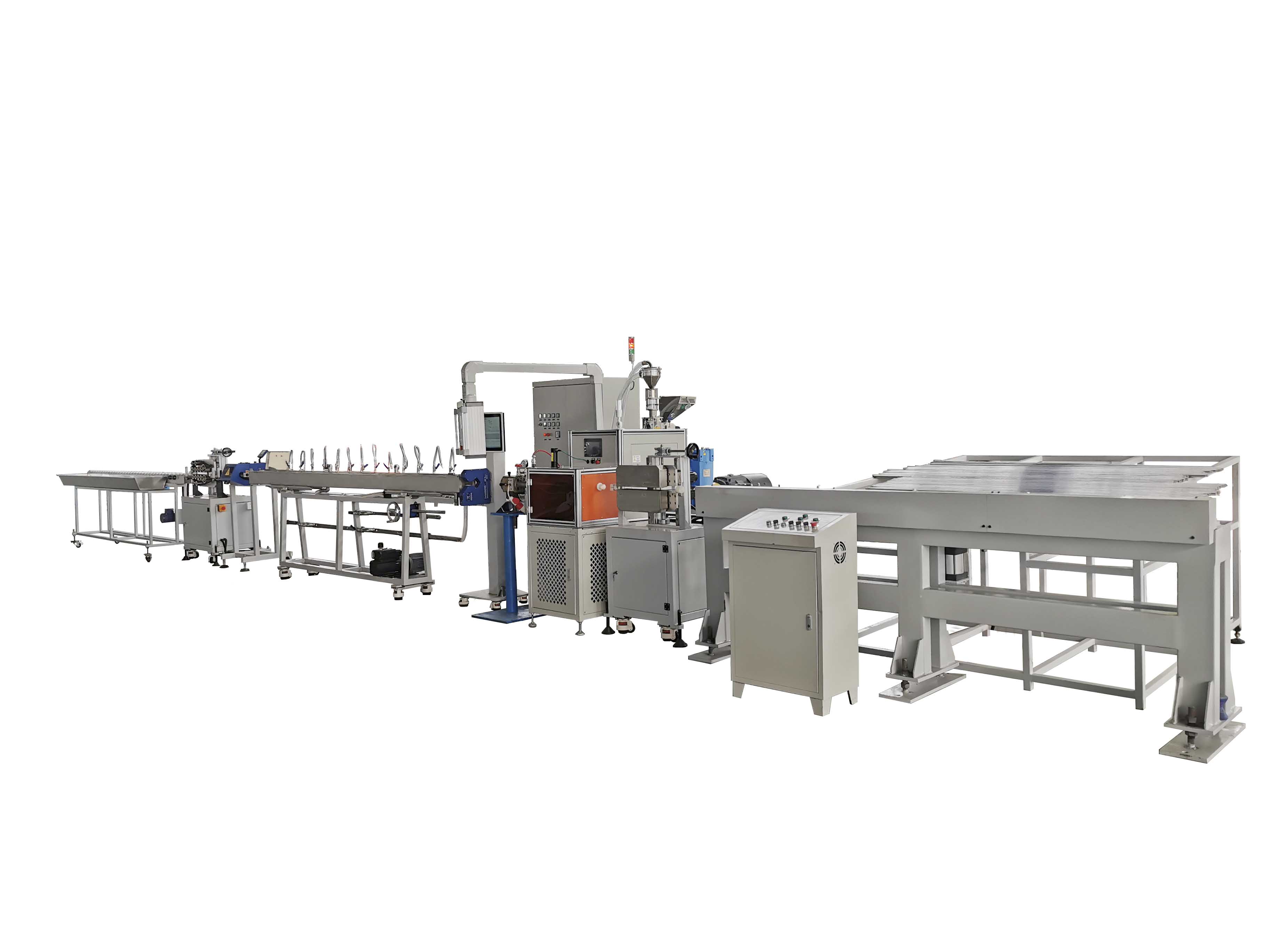 Metal pipe coating extrusion line